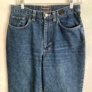 👖VTG Versace Jeans Couture Women's Ankle Zippers Denim Pants Sz 8 US 🇮🇹